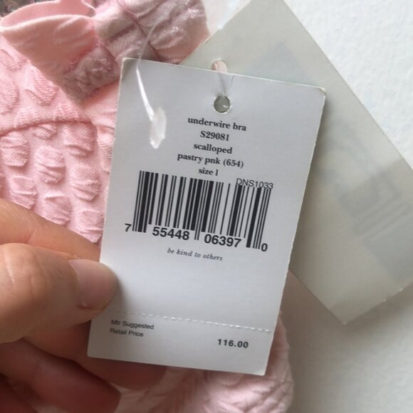 Kate Spade Pink Marina Piccola  textured Scalloped Bikini Size Large strapless - Picture 5 of 16